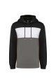 Heren Hoodie driekleurig kariban K4016 BLACK-WHITE-BASALTGREY